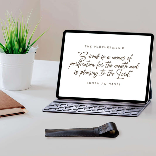 Deluxe Leather Miswak Case (with Miswak).